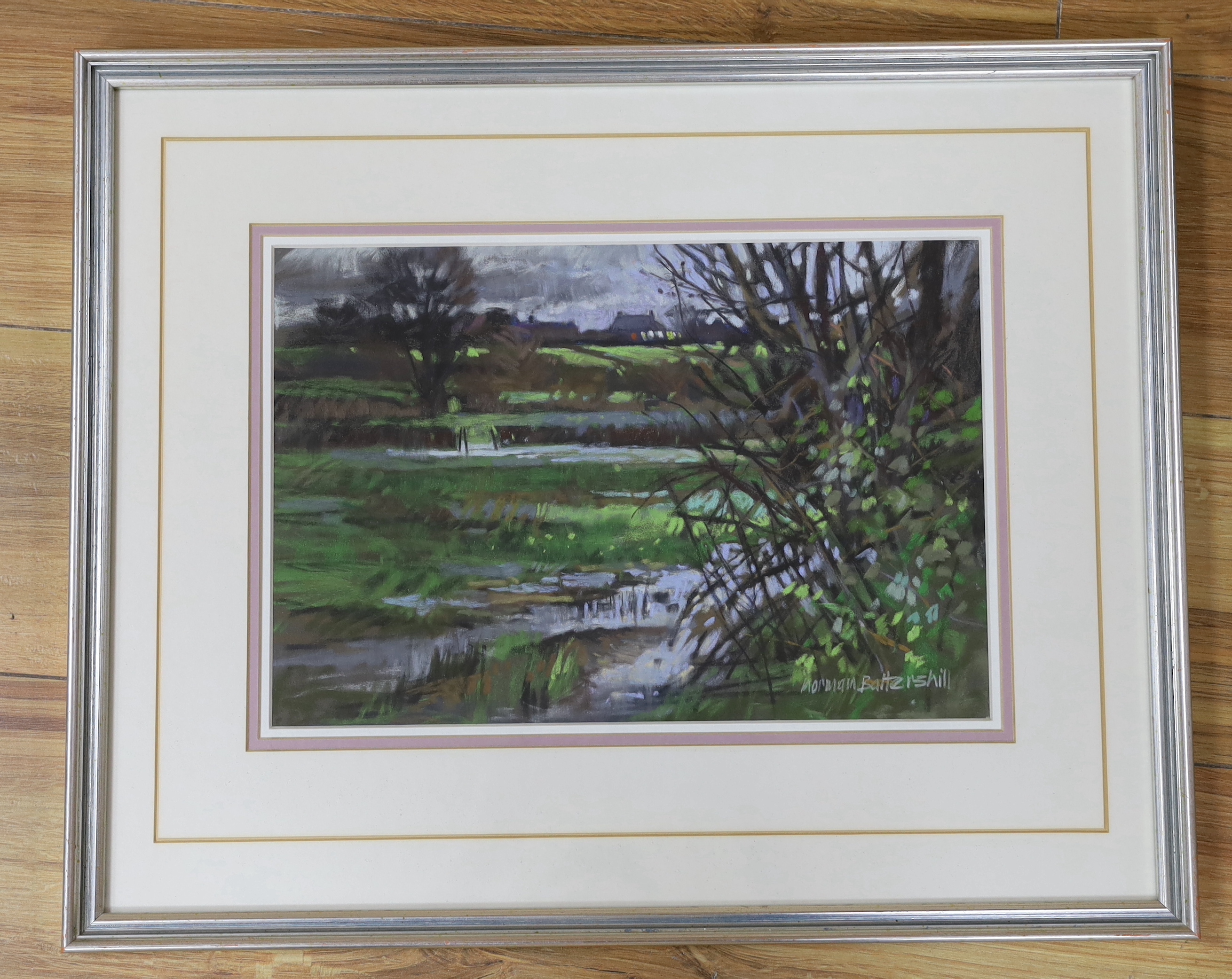 Norman Battershill (b.1922) pastel, 'After the rain, Dorset', signed, 32 x 22cm